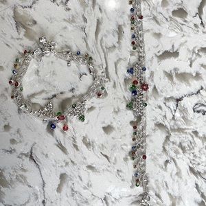 2 pice matching anklet set